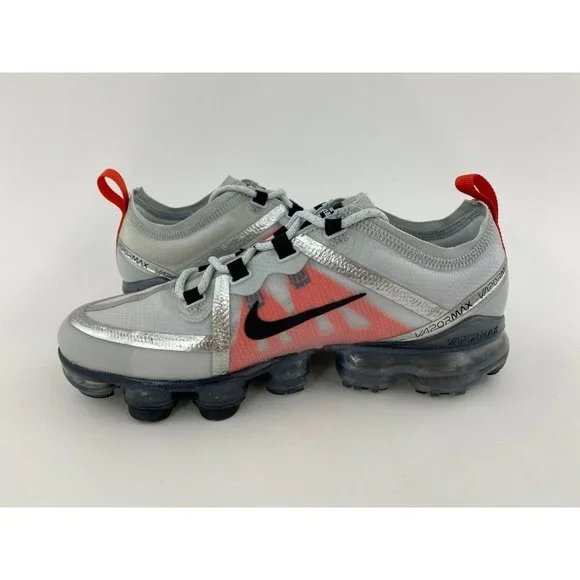 Nike Air VaporMax 2019 Pure Platinum Orange Youth GS Sneakers Shoes - Picture 12 of 12